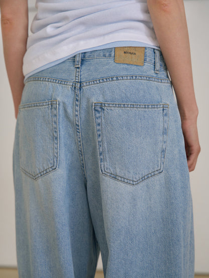 MARAN Curved Denim Pants - Light Indigo 商品画像16/21