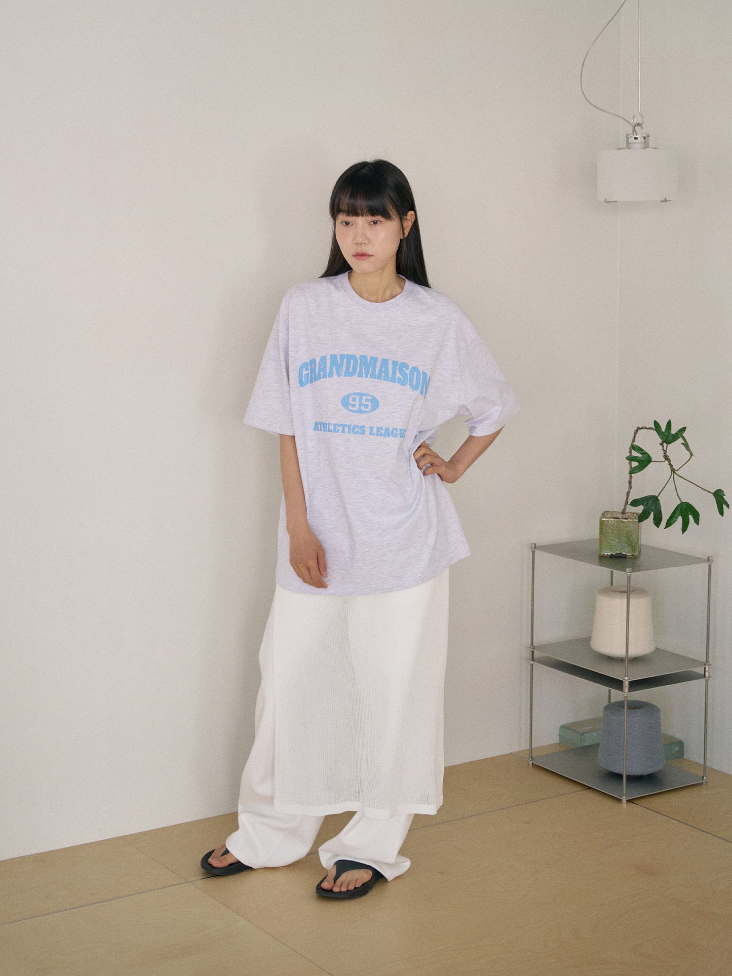 Crack Lettering Short Sleeve - Light Gray