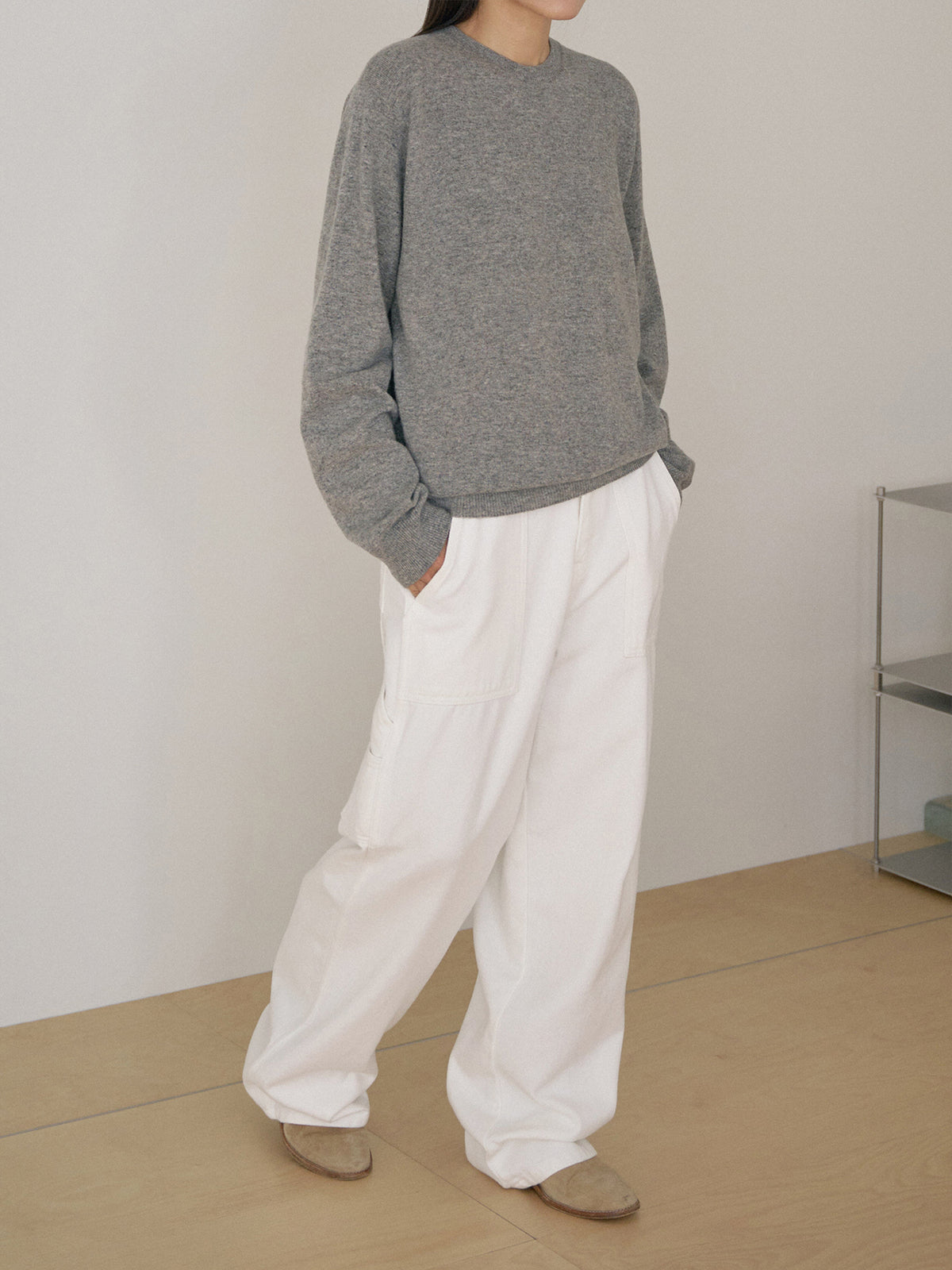 Cashmere Round Pullover - Gray 6
