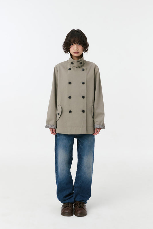 VINTAGE FLORAL HALF COAT, KHAKI