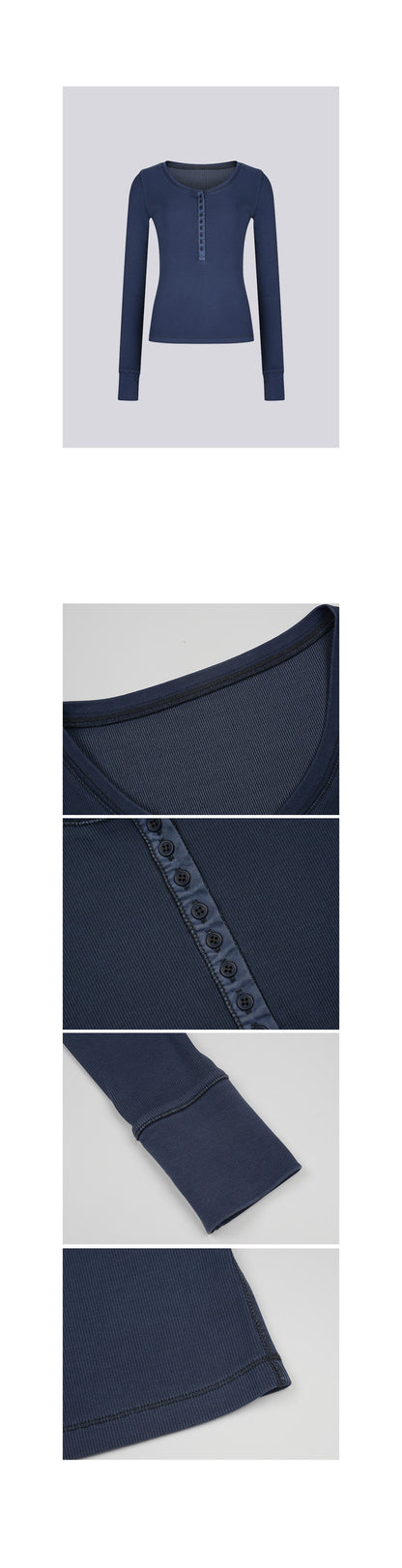 ピグメントボタンTシャツ