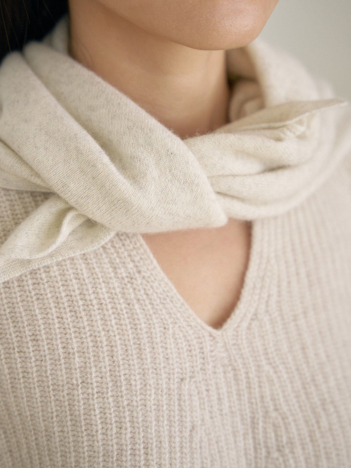 Cashmere Square Scarf - Oatmeal 11