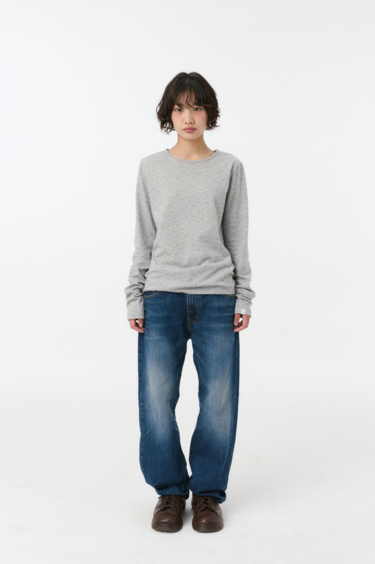 [9/8予約配送] FLORAL PATTERN LONG SLEEVE, GRAY