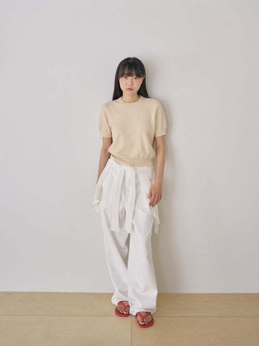 Boucle Round Half Sleeve - Beige