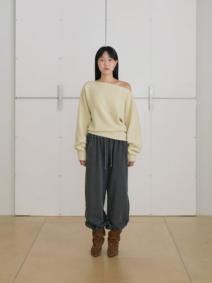 MARAN Flow Boat Neck Pullover - Pale Yellow 商品画像14/21