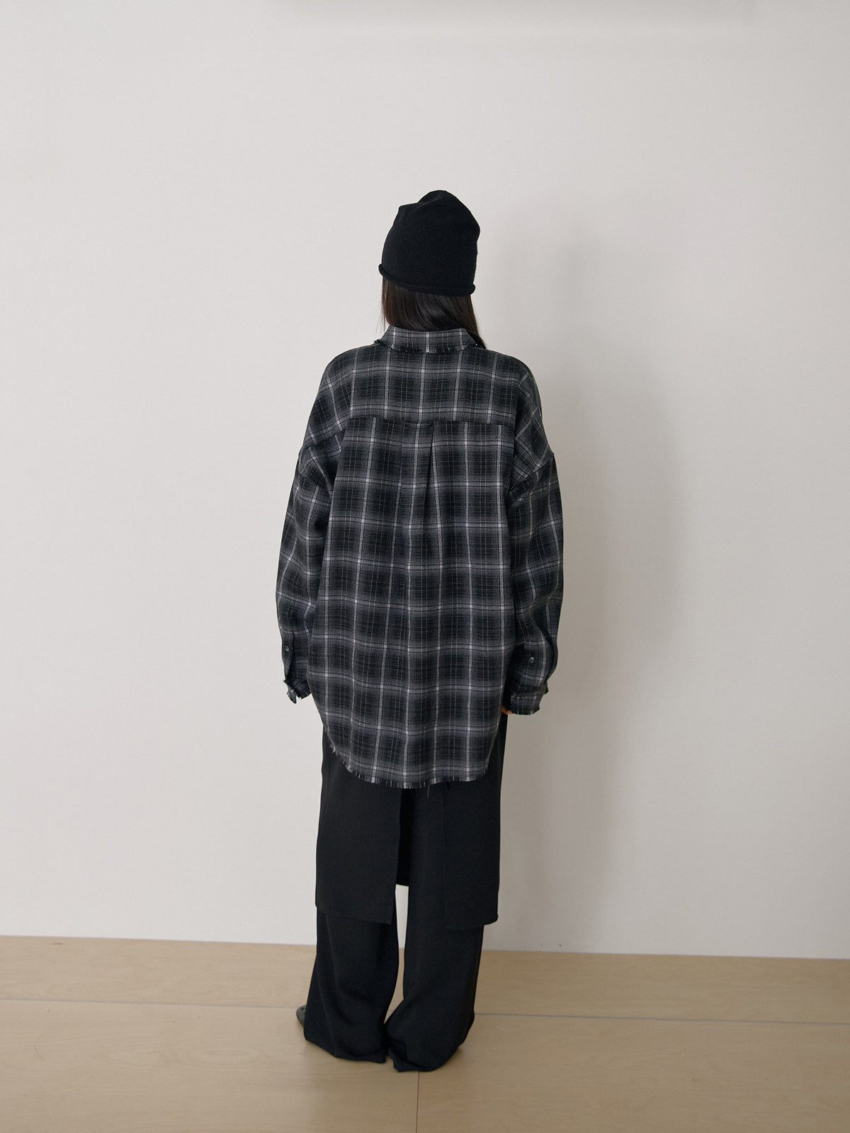 Fringe Check Shirt - Black 5