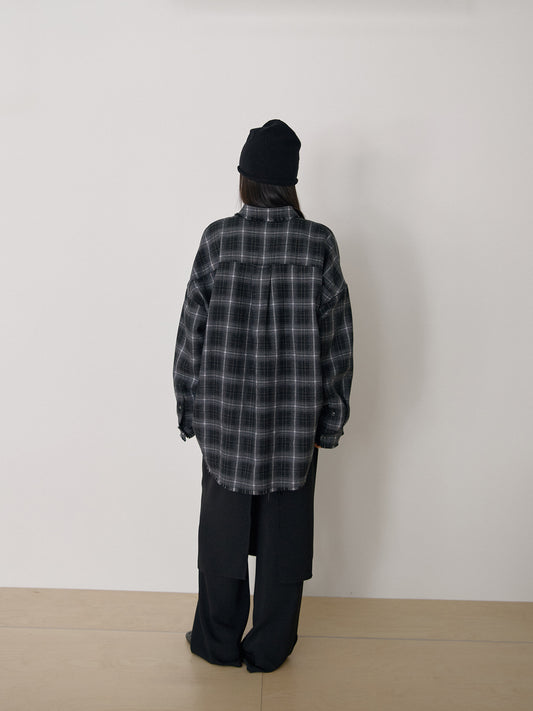 Fringe Check Shirt - Black 5