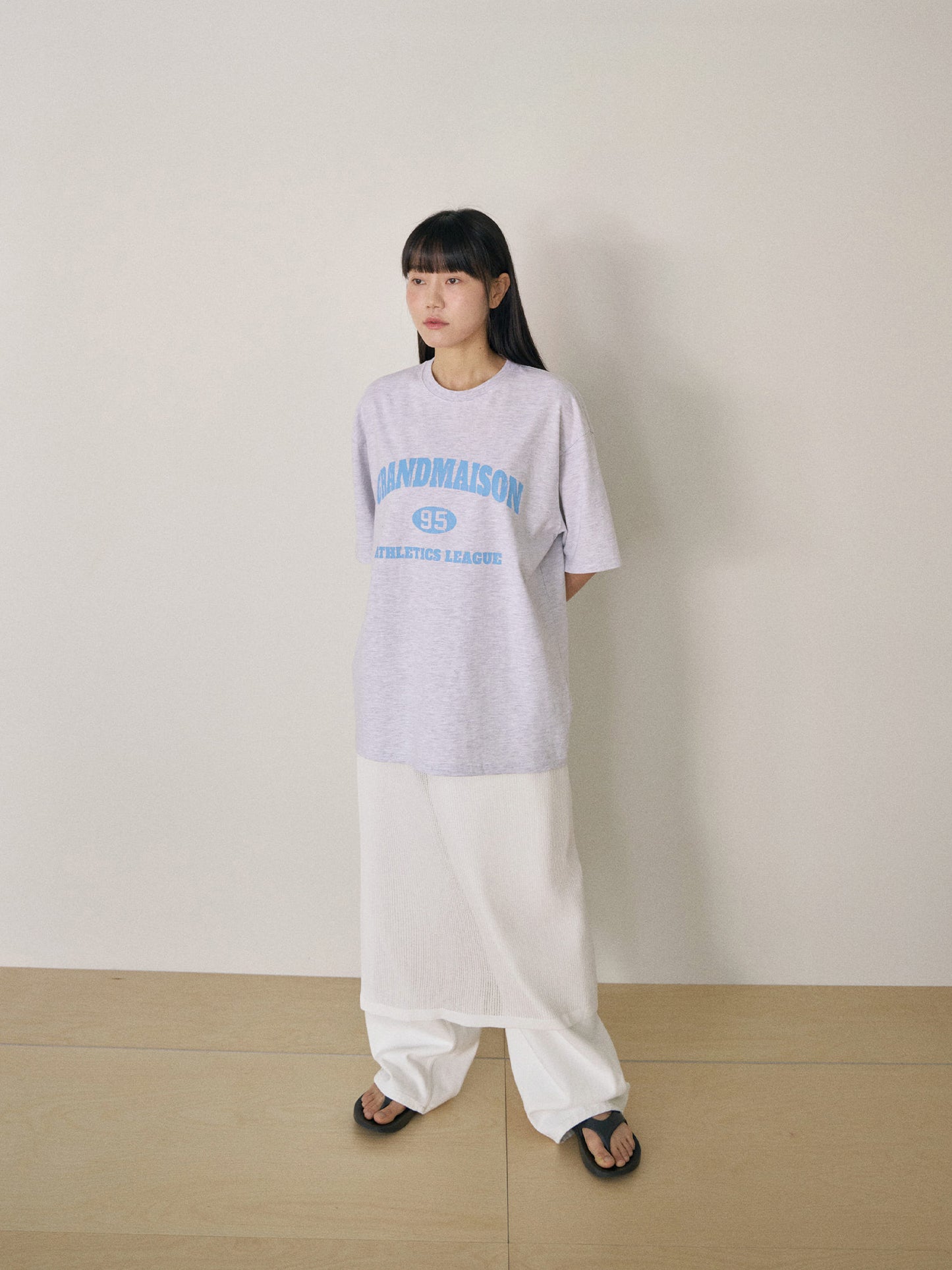 Crack Lettering Short Sleeve - Light Gray