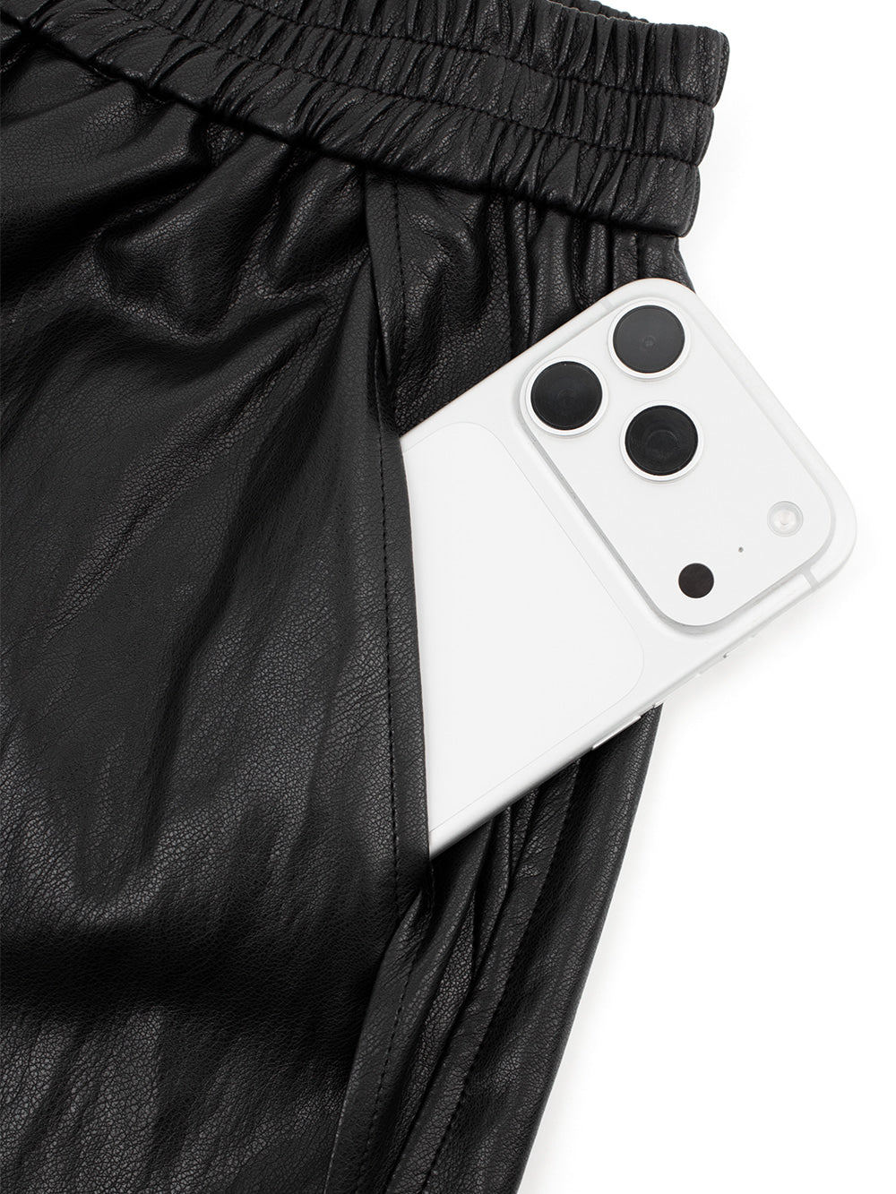 Leather Bermuda Pants