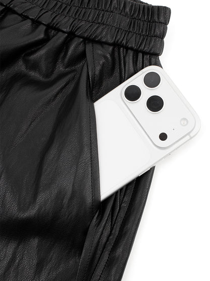 Leather Bermuda Pants