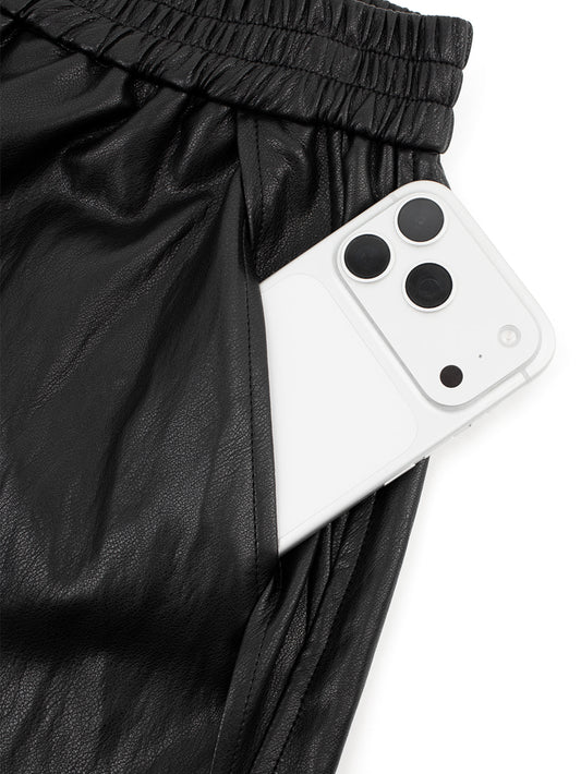Leather Bermuda Pants