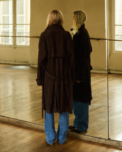Suede Inkle Trench Coat