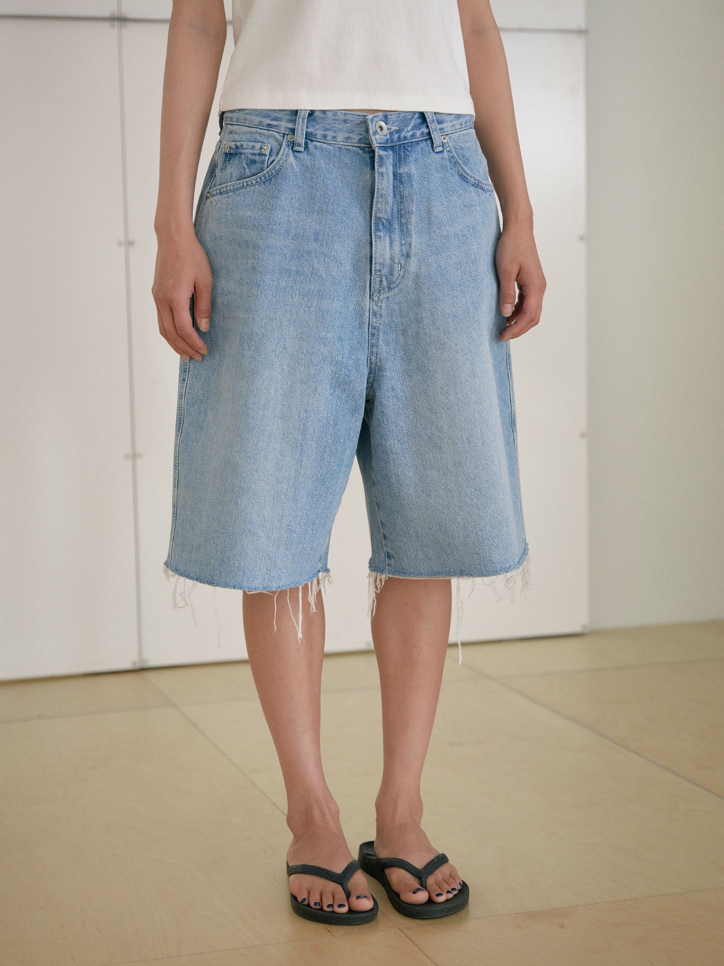 Cone Mills Cutoff Denim Shorts - Indigo