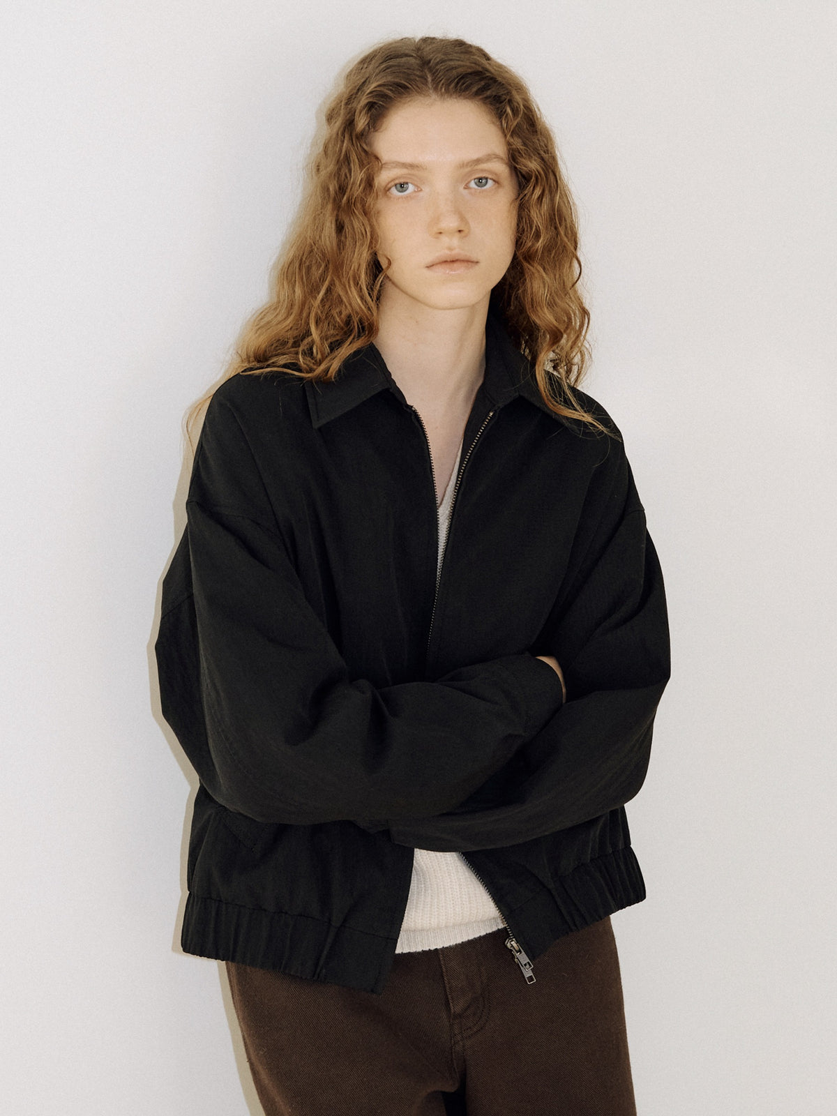 Washed Gabardine Blouson - Black 1