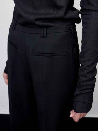 [ARIK. Arik AW] Rigil panel straight pants Black