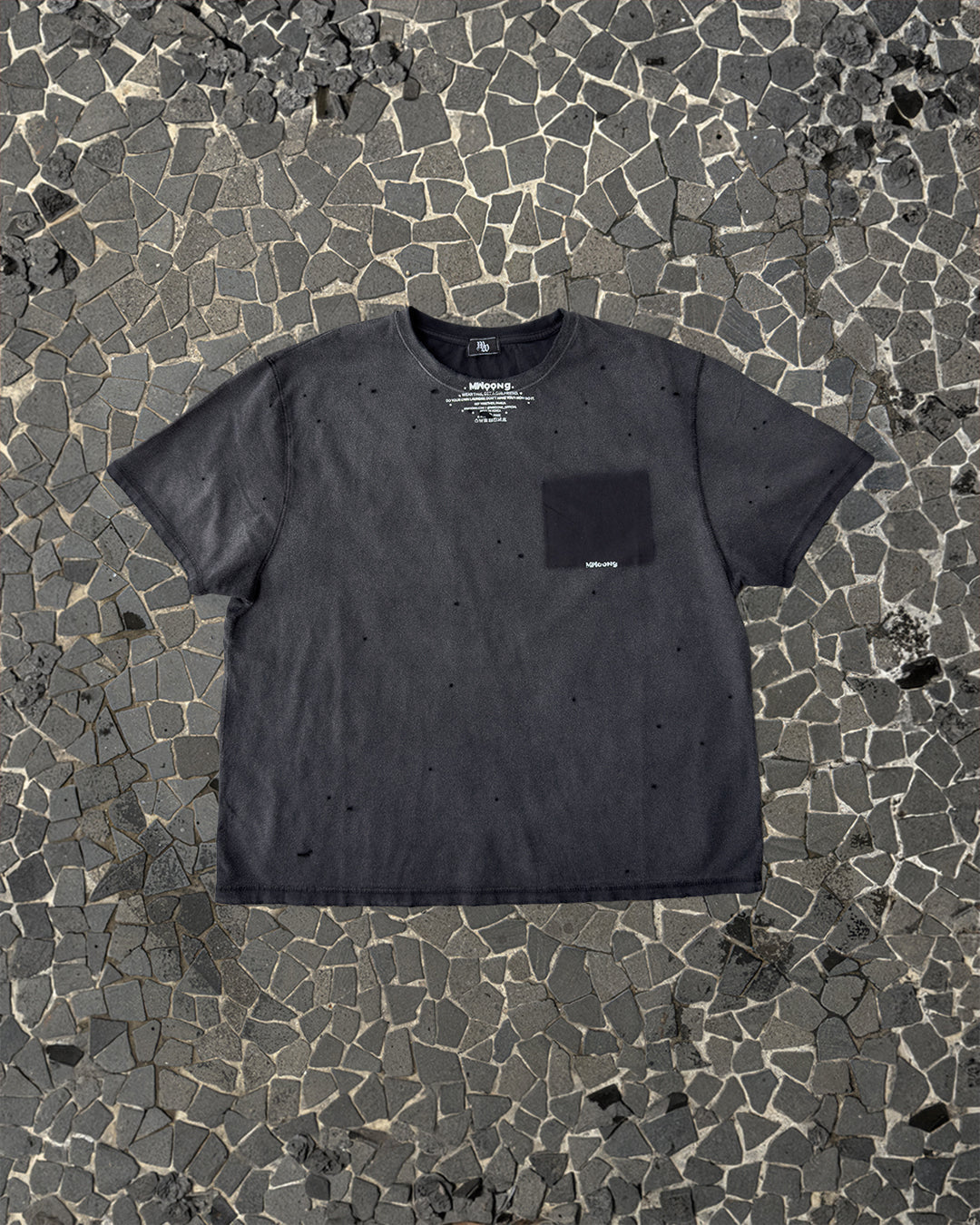 MWOONG Fade out fake pocket tee black(ブラック) 商品画像13/16