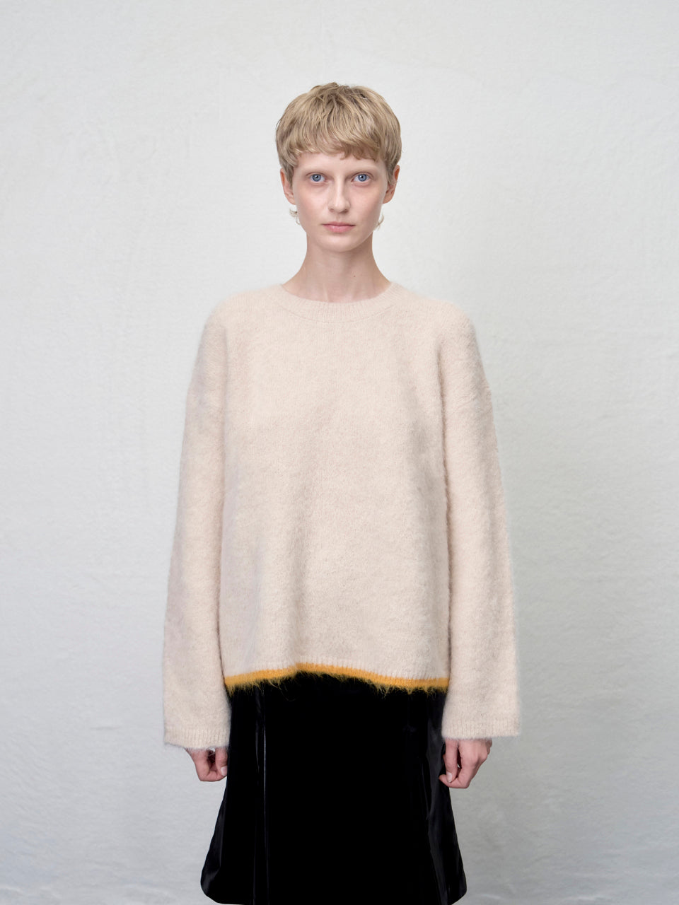 【ARIK. アリク AW】 Shaula boxy alpaca knit jumper Butter Cream