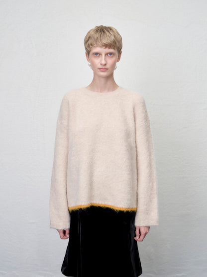 [ARIK. Arik AW] Shaula boxy alpaca knit jumper Butter Cream
