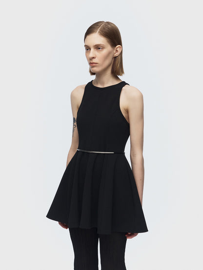[ARIK.] [24SS] MIRA panel flare sleeveless top Black