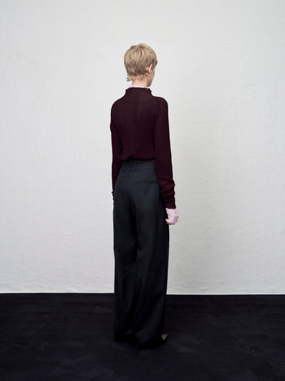 [ARIK. AW] Tarius twisted belted wide pants Black