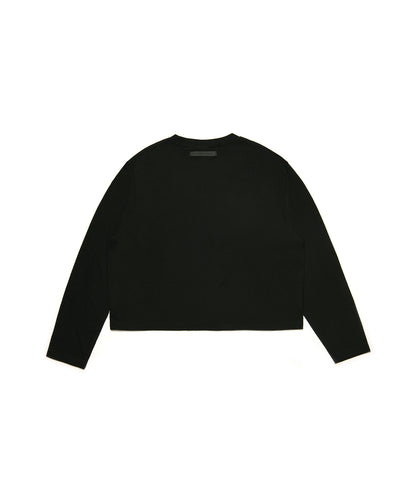 【C Wear シーウエア】Men's Crop Long Sleeve T-Shirt Black