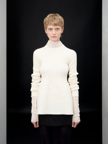 【ARIK. アリク AW】Ara panel flare knit top Cream