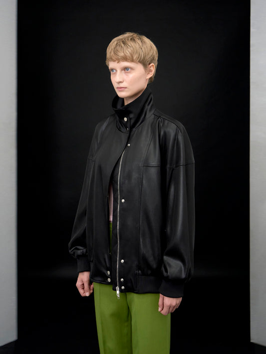 【ARIK. アリク AW】Segin oversized panel bomber jacket Black