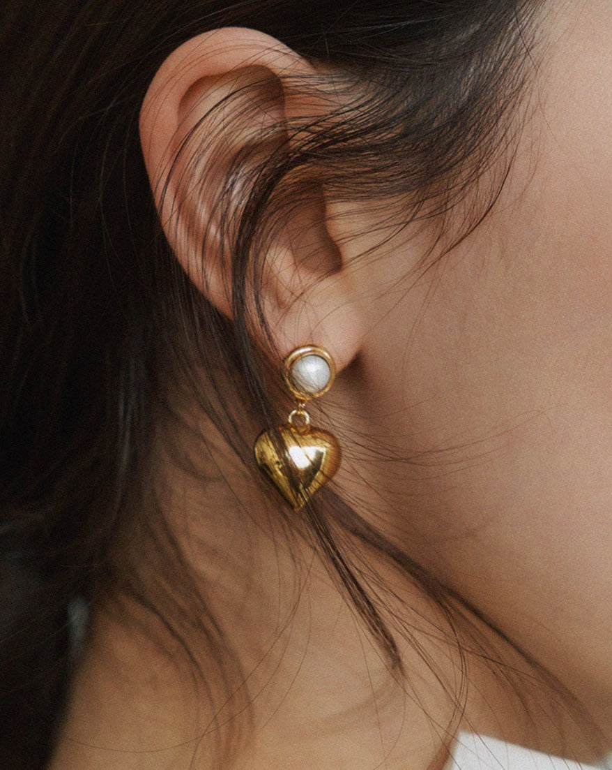 【BORNETE SEASON 23-008】23SS Angers heart silver earring