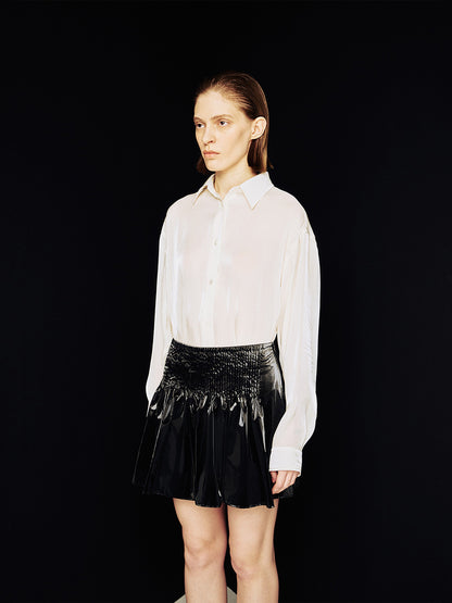 [ARIK. Arik] [24SS] DIPHDA pin tuck skirt Black