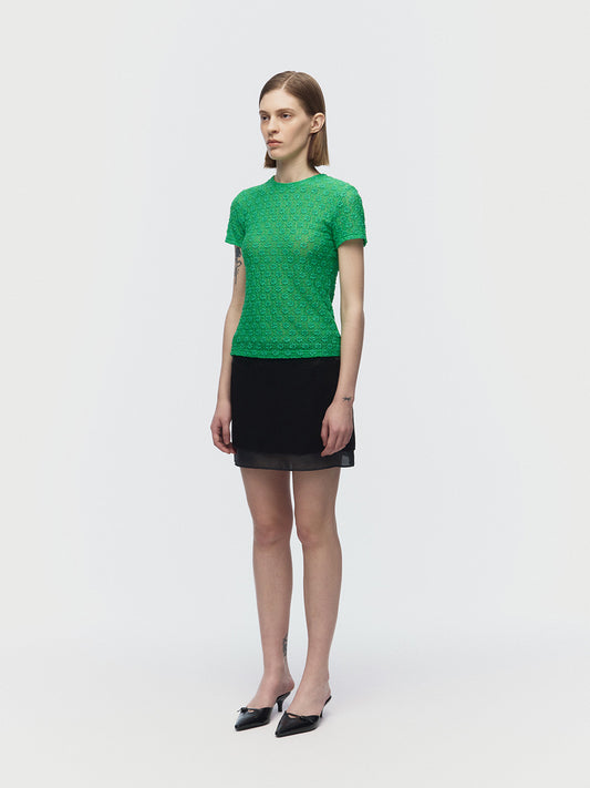 ARIK. [24SS] SAMAKAH Layered mini skirt Black