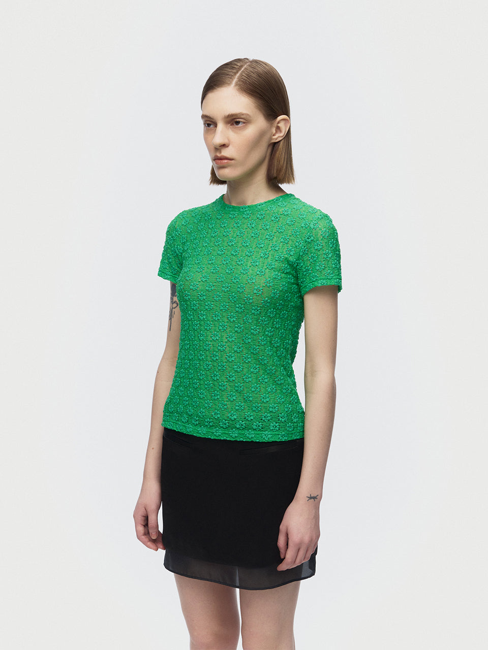 [ARIK.] [24SS] ALRESCHA floral top Green