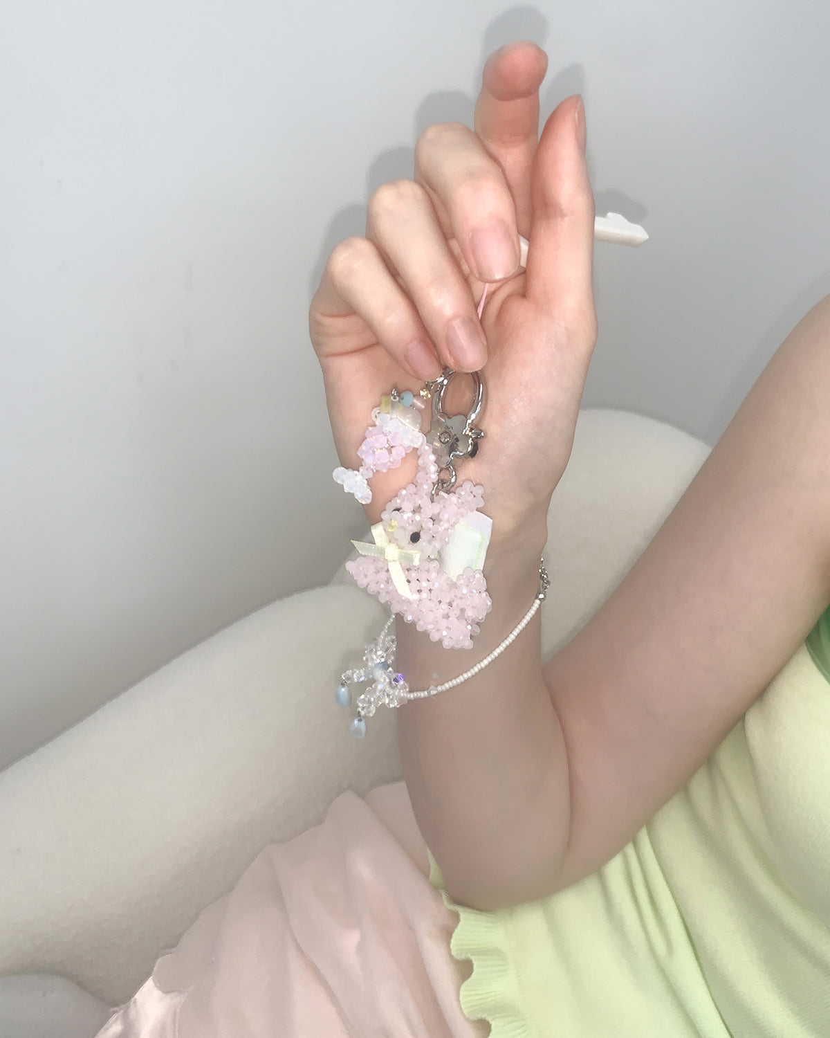 Baby Pink Rabbit Key Ring