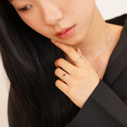 [SUMMER TAG SOL] RUBY PROOG FACAT 925 SILVER RING