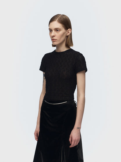 [ARIK. Arik] [24SS] ALRESCHA floral top Black