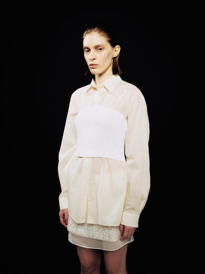 [ARIK.] [24SS] ALMACH oversized shirt Beige Stripe