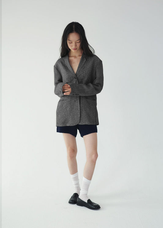 BABY FLOWER JACKET -CHARCOAL