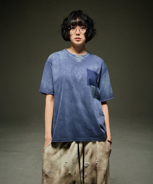 Fade out fake pocket tee navy