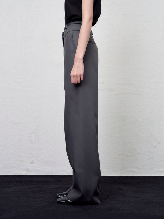 【ARIK. アリク AW】Tarius twisted belted wide pants Grey