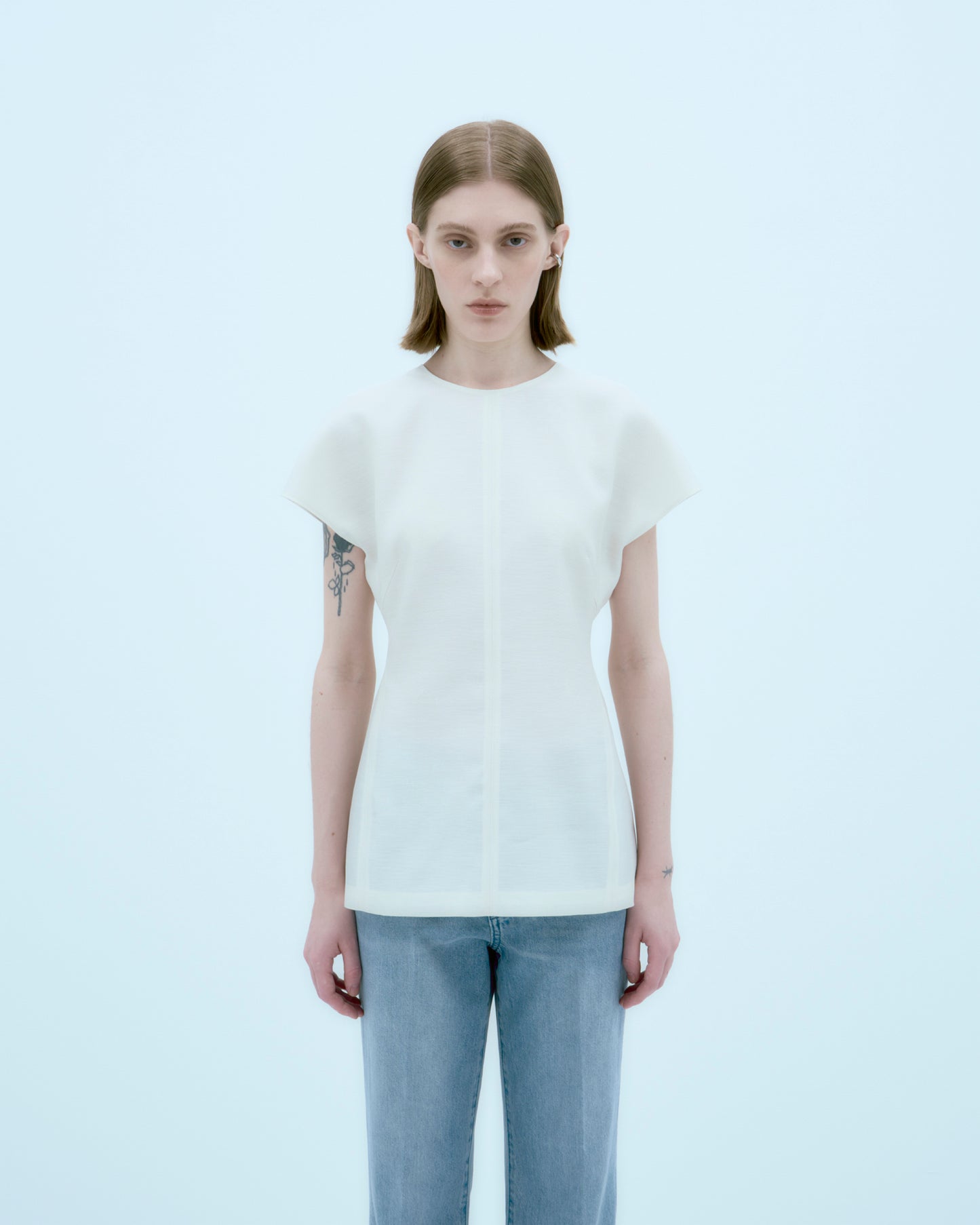 [ARIK.] [25SS] AIN silk blouse top Ivory
