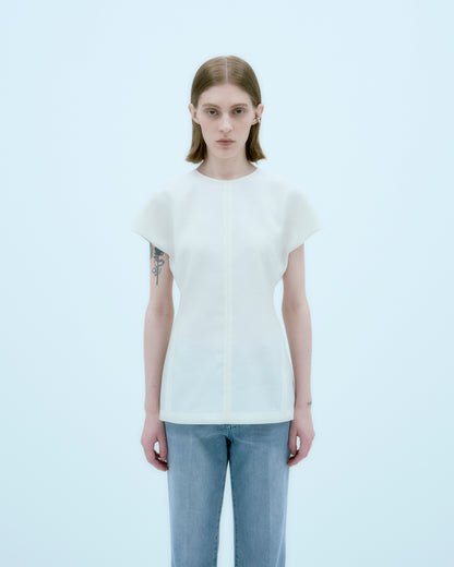 [ARIK.] [25SS] AIN silk blouse top Ivory