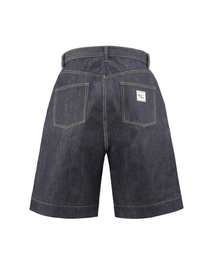 LOT.06 DOUBLE KNEE DENIM SHORTS -INDIGO