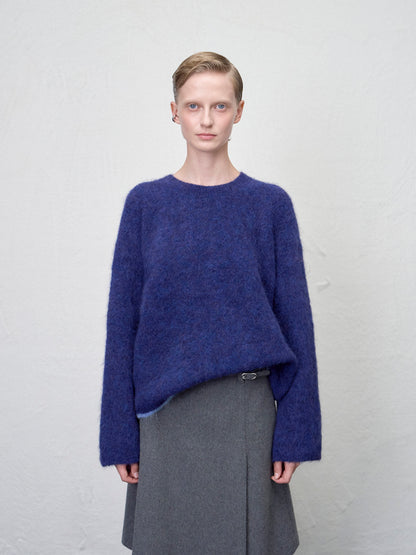 [ARIK. Arik AW] Shaula boxy alpaca knit jumper Violet Blue