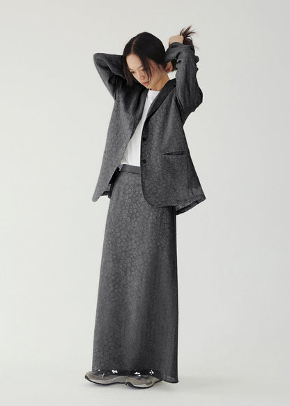 BABY FLOWER SKIRT -CHARCOAL