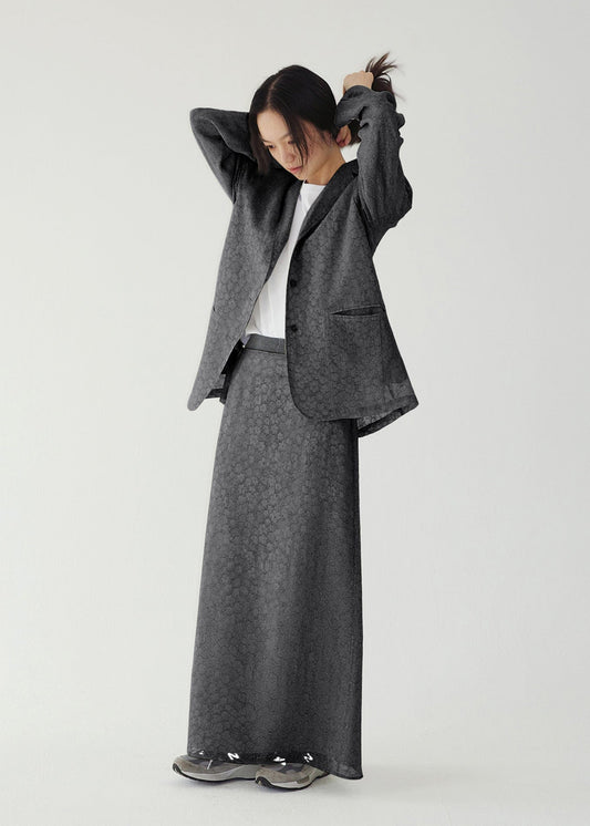 BABY FLOWER SKIRT -CHARCOAL