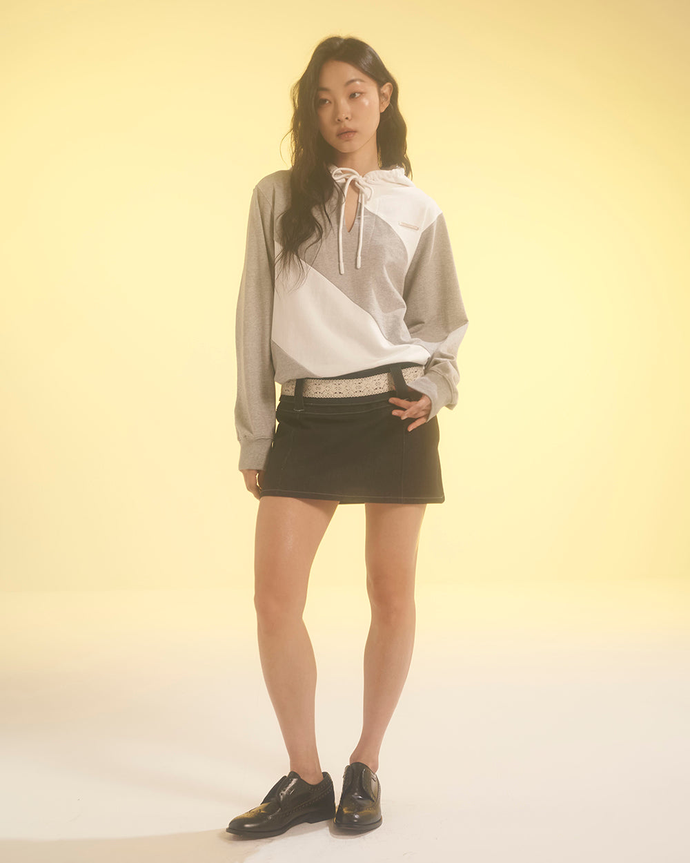DIAGONAL HOODIE Melange