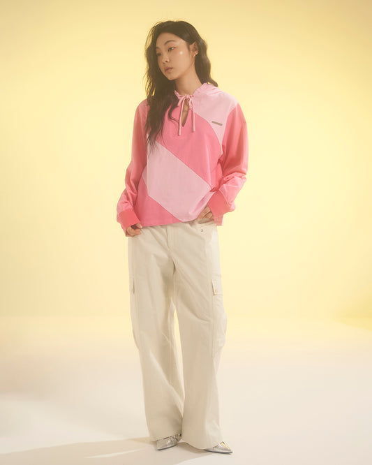DIAGONAL HOODIE Pink