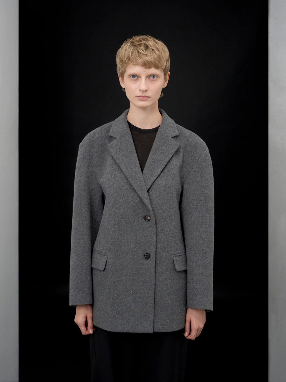 【ARIK. アリク AW】Sagit wool volume jacket Melange grey