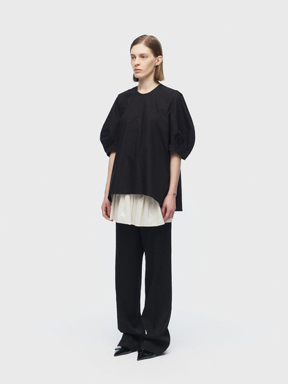ARIK. [24SS] MIRACH layered straight pants Black