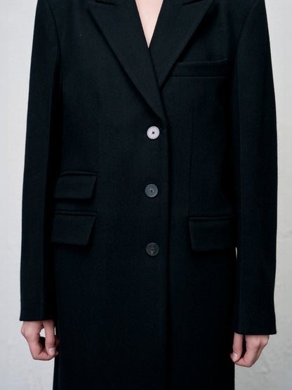[ARIK. Arik AW] [REORDER] Libra tailored single breasted wool coat Black