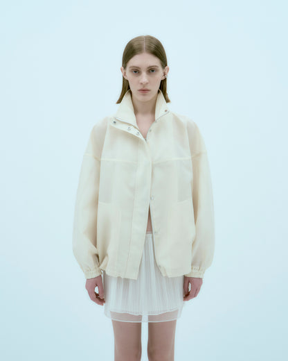 [ARIK.] [25SS] ELBA oversized sheer bomber jacket Butter Cream
